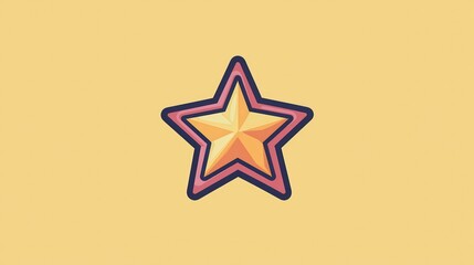 Simple Classic Star Icon in Bold Outline Symbolizing Creativity and Achievement