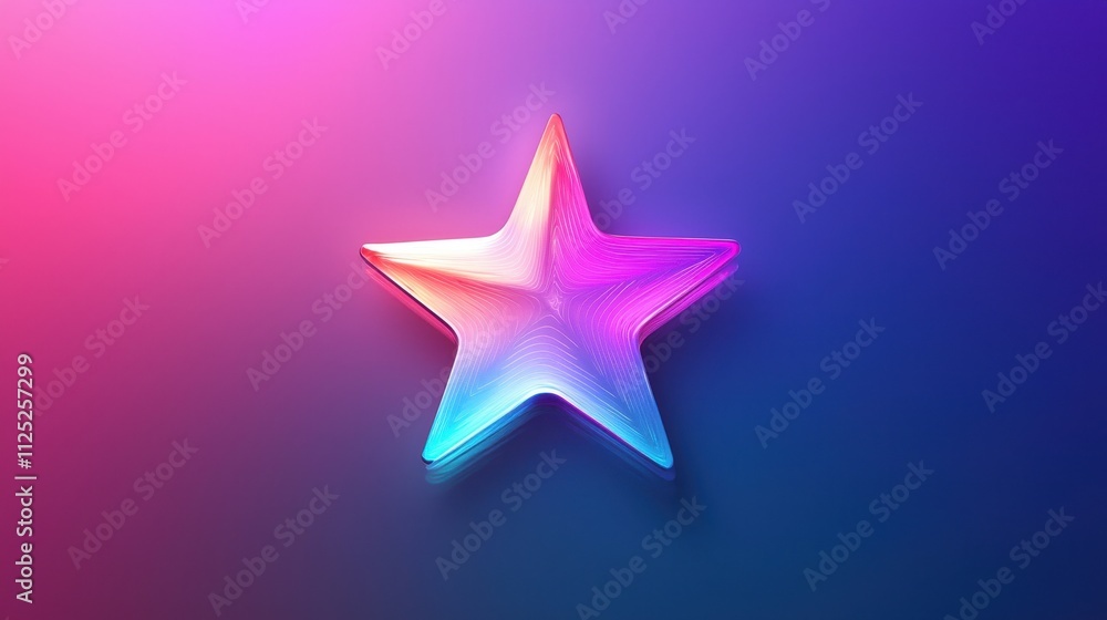 Aufkleber glowing gradient star icon with modern effect on colorful background for creative projects