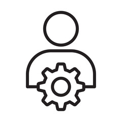 Account settings icon Flat art in black and white isolated