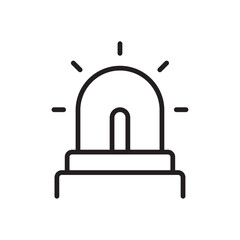 Ambulance siren icon Flat art in black and white isolated