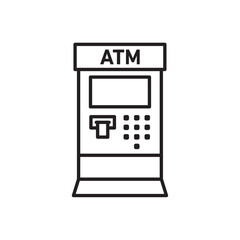 ATM icon Flat art in black and white isolated