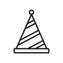 Birthday hat icon Flat art in black and white isolated