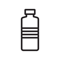 Bottle icon Flat art in black and white isolated