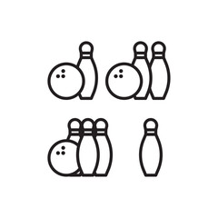 Bowling icon Flat art in black and white isolated
