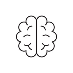 Brain icon Flat art in black and white isolated