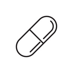 Capsule icon Flat art in black and white isolated