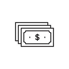 Cash icon Flat art in black and white isolated