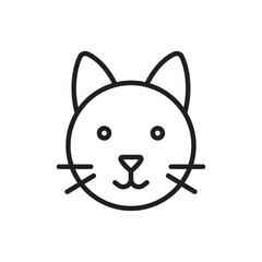 Cat icon Flat art in black and white isolated
