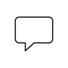 Chat bubble icon Flat art in black and white isolated