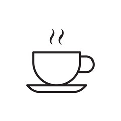 Coffee icon Flat art in black and white isolated