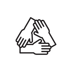 Collaboration icon Flat art in black and white isolated