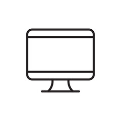 Computer icon Flat art in black and white isolated