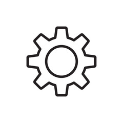 Cogwheel icon Flat art in black and white isolated