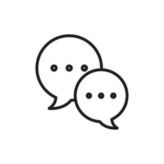 Comments icon Flat art in black and white isolated