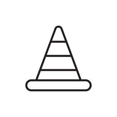 Construction cone icon Flat art in black and white isolated