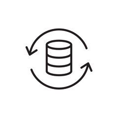 Data backup icon Flat art in black and white isolated