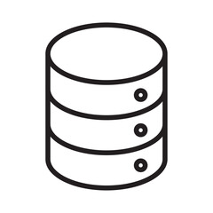 Database icon Flat art in black and white isolated