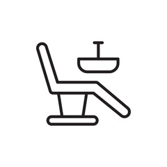 Dentist chair icon Flat art in black and white isolated