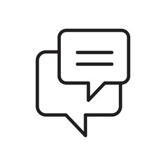 Discussion icon Flat art in black and white isolated