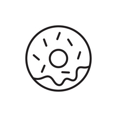 Donut icon Flat art in black and white isolated