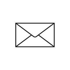 email icon Flat art in black and white isolated