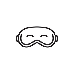 Eye mask icon Flat art in black and white isolated