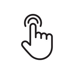 finger tap icon Flat art in black and white isolated