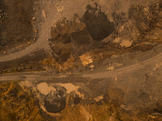 Steinbruch droneview Sand und steine