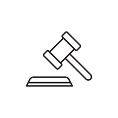 Gavel icon Flat art in black and white isolated