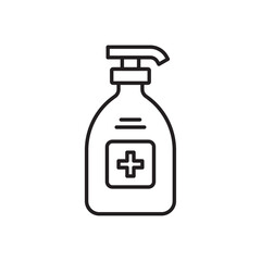 Hand sanitizer icon Flat art in black and white isolated