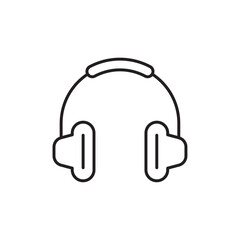 Headphone icon Flat art in black and white isolated