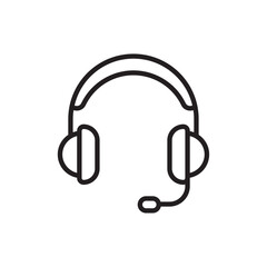 Headphones icon Flat art in black and white isolated