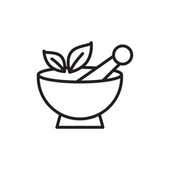 Herbal medicine icon Flat art in black and white isolated