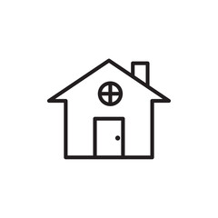 Home icon Flat art in black and white isolated