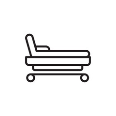 Hospital bed icon Flat art in black and white isolated