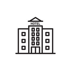 hotel icon Flat art in black and white isolated