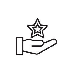 Loyalty program icon Flat art in black and white isolated