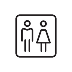 Man and woman icon Flat art in black and white isolated