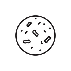 Microorganism icon Flat art in black and white isolated
