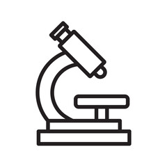 Microscope icon Flat art in black and white isolated