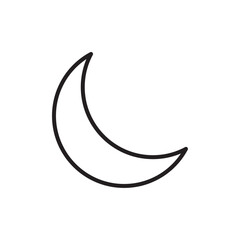 Moon icon Flat art in black and white isolated