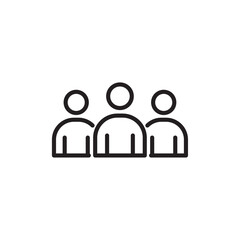 People group icon Flat art in black and white isolated