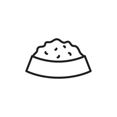 Pet food icon Flat art in black and white isolated