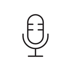 Podcast icon Flat art in black and white isolated