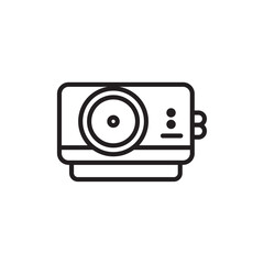Projector icon Flat art in black and white isolated
