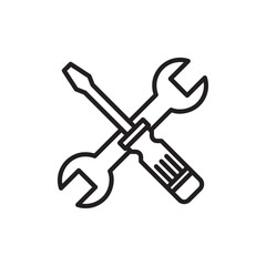 Repair icon Flat art in black and white isolated