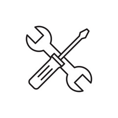 Repair tools icon Flat art in black and white isolated
