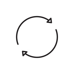 Repeat icon Flat art in black and white isolated