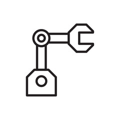 Robot arm icon Flat art in black and white isolated