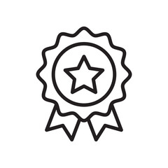 Rosette icon Flat art in black and white isolated